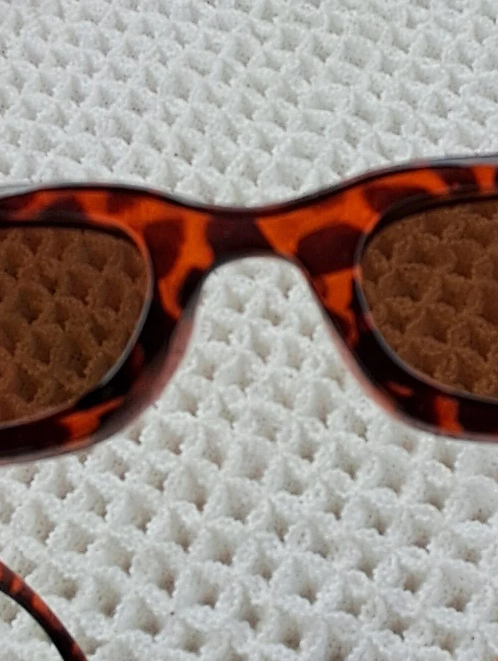 Tortoiseshell Rectangular Sunglasses - Amber Brown Lenses